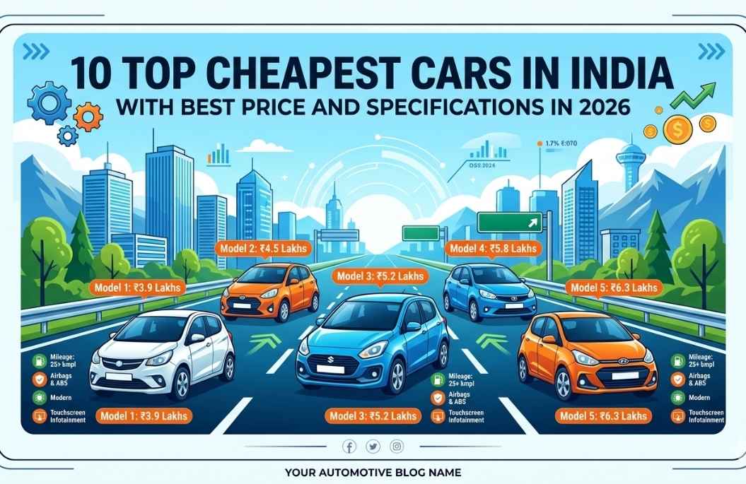 Top 10 Cheapest Cars in India With Best Price and Specifications in 2026